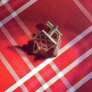 Beautiful red vintage cuff links